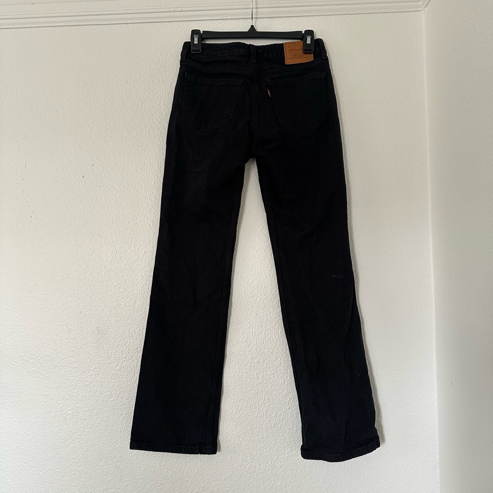 Levi’s black denim jeans straight skinny women’s 25
